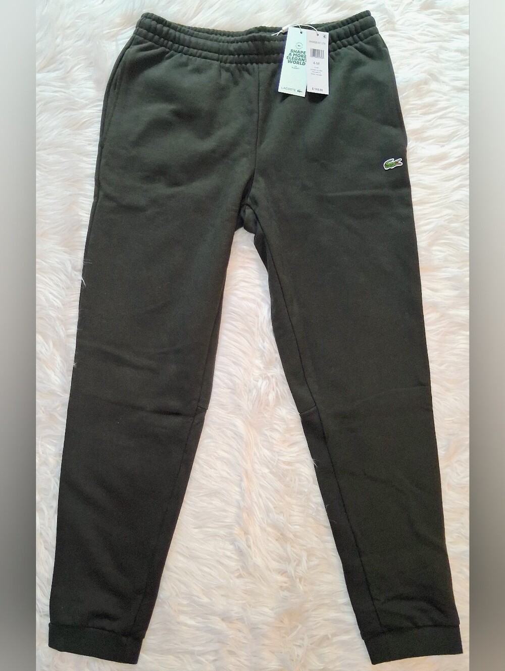 Authentic Lacoste Unisex-Medium(4)-SPORT Fleece Sweatpants:Color-Olive Green-NWT